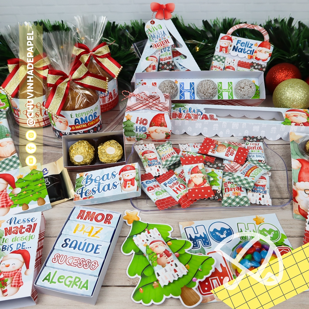 Combo Mimos Natal - Chuvinha de Papel Combo Mimos Natal - Chuvinha de Papel