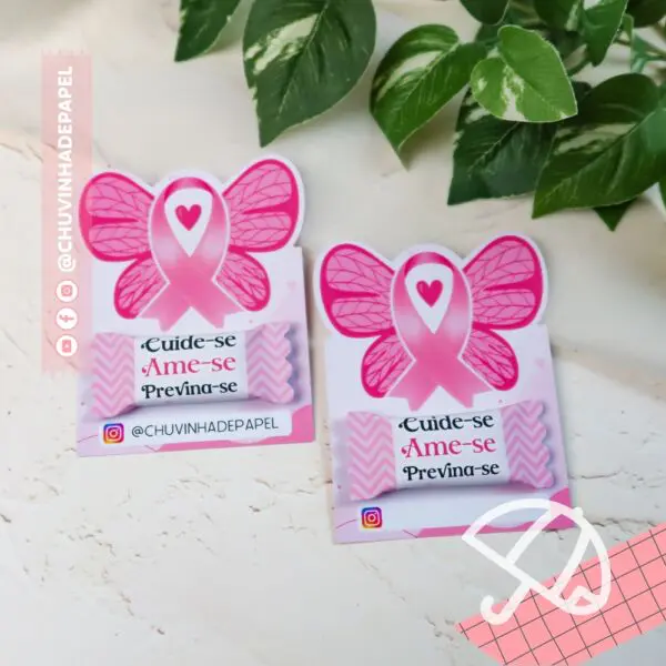 Card Com Balinha- Outubro Rosa