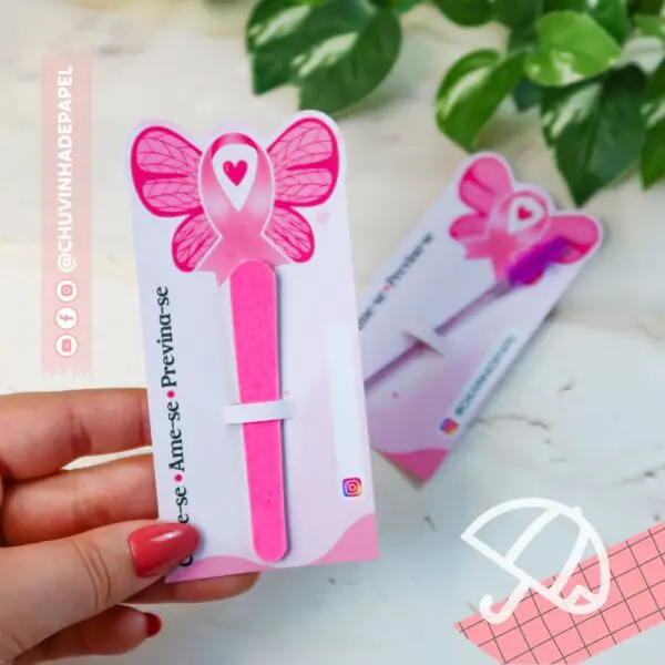 Card Com Balinha- Outubro Rosa