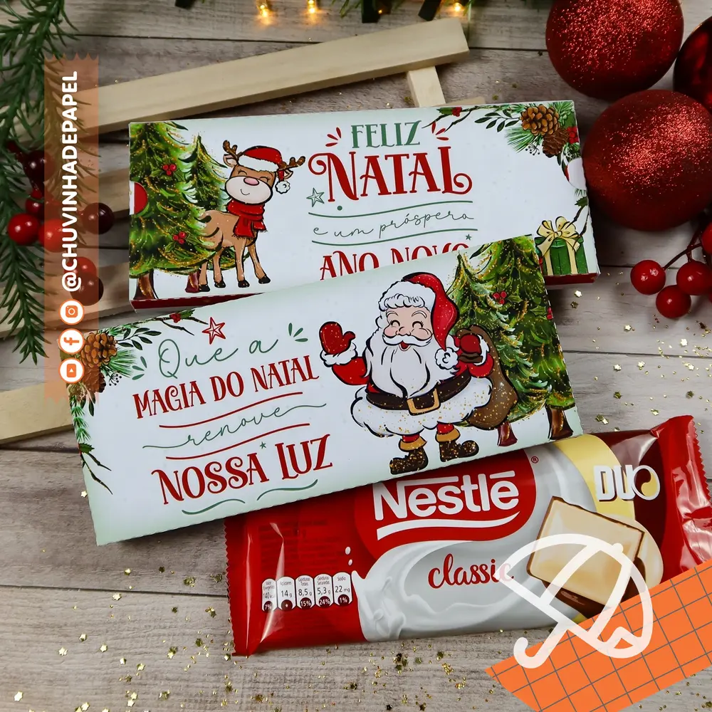 DIY de Natal : Como fazer Caixinha para Chocolate BIS com arquivo para  recorte 