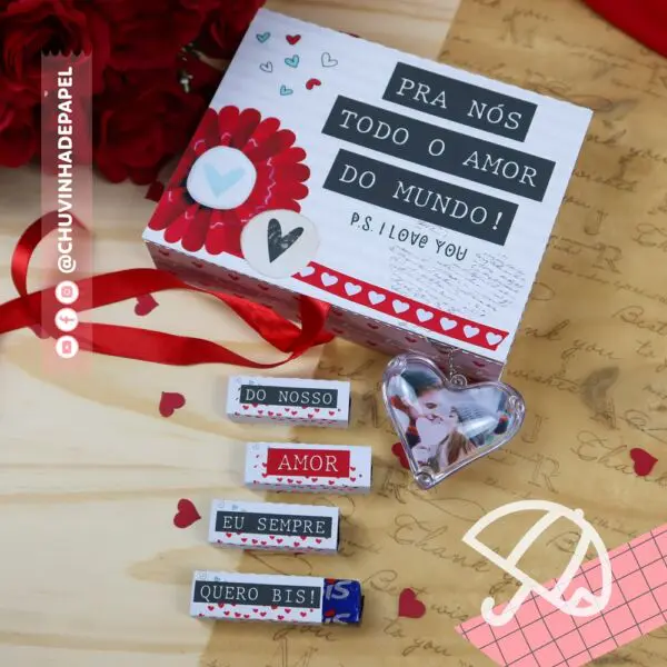 Arquivo Silhouette Caixa BIS Chocolates Dia dos Namorados