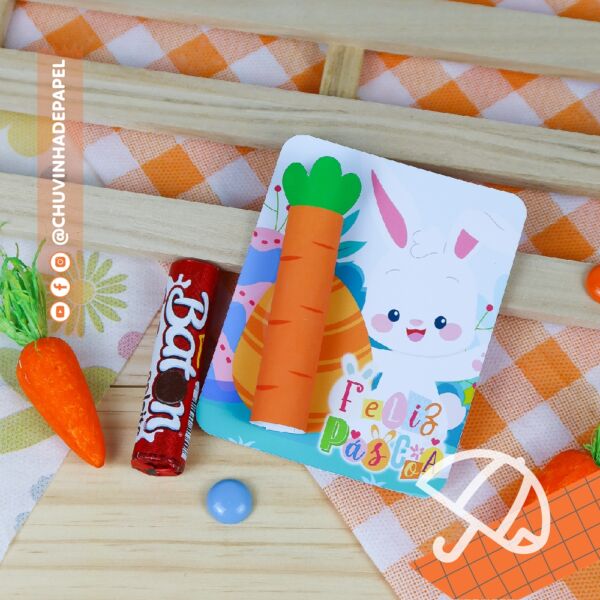 Card p/ Batom de Chocolate - Páscoa Infantil