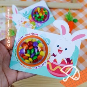 Card p/ Blister ou Coloreti Redondo - Pascoa Infantil