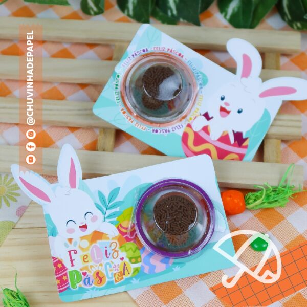 Card p/ Blister ou Coloreti Redondo - Pascoa Infantil