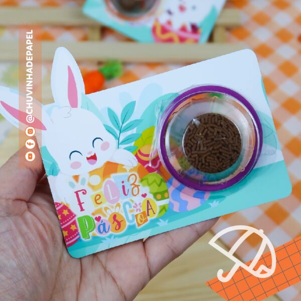 Card p/ Blister ou Coloreti Redondo - Pascoa Infantil