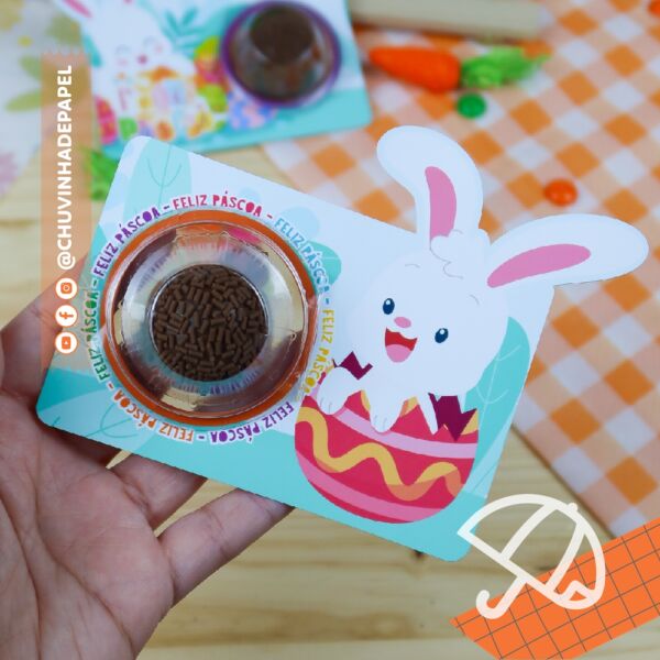 Card p/ Blister ou Coloreti Redondo - Pascoa Infantil