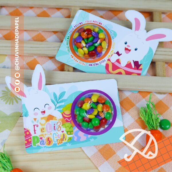Card p/ Blister ou Coloreti Redondo - Pascoa Infantil