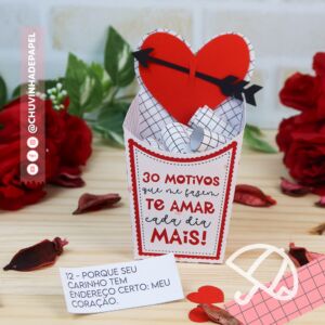Caixa 30 motivos porque te amo - Namorados 2025