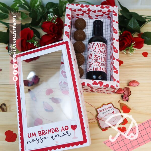 Caixa para Vinho e Doces - Namorados 2025