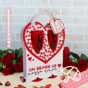 Suporte p/ 2 Taças Champagne - Namorados 2025